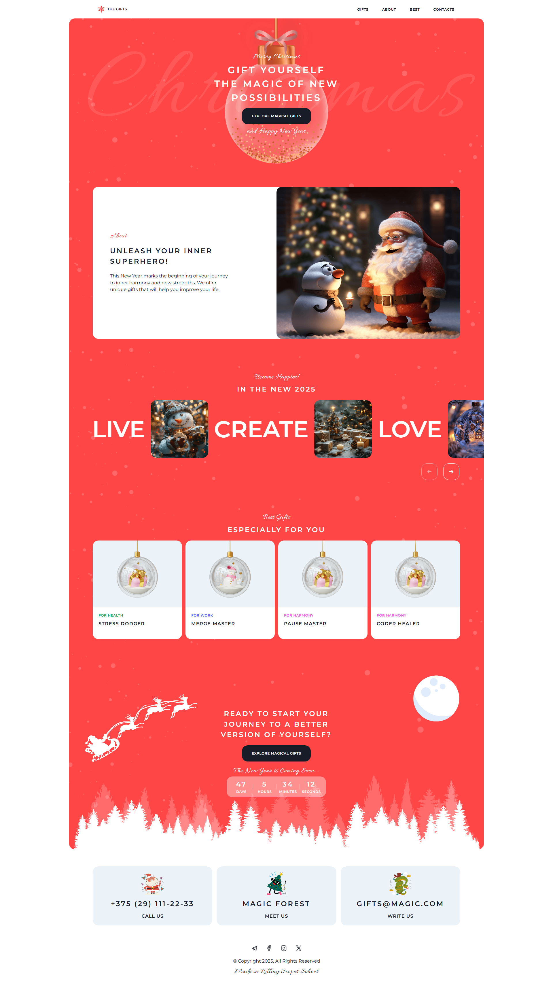 Landing Page of Christmas Shop